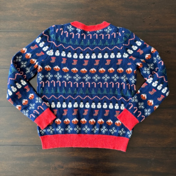 Mini Boden All Over Christmas Fairisle Navy Blue Sweater - Picture 2 of 7